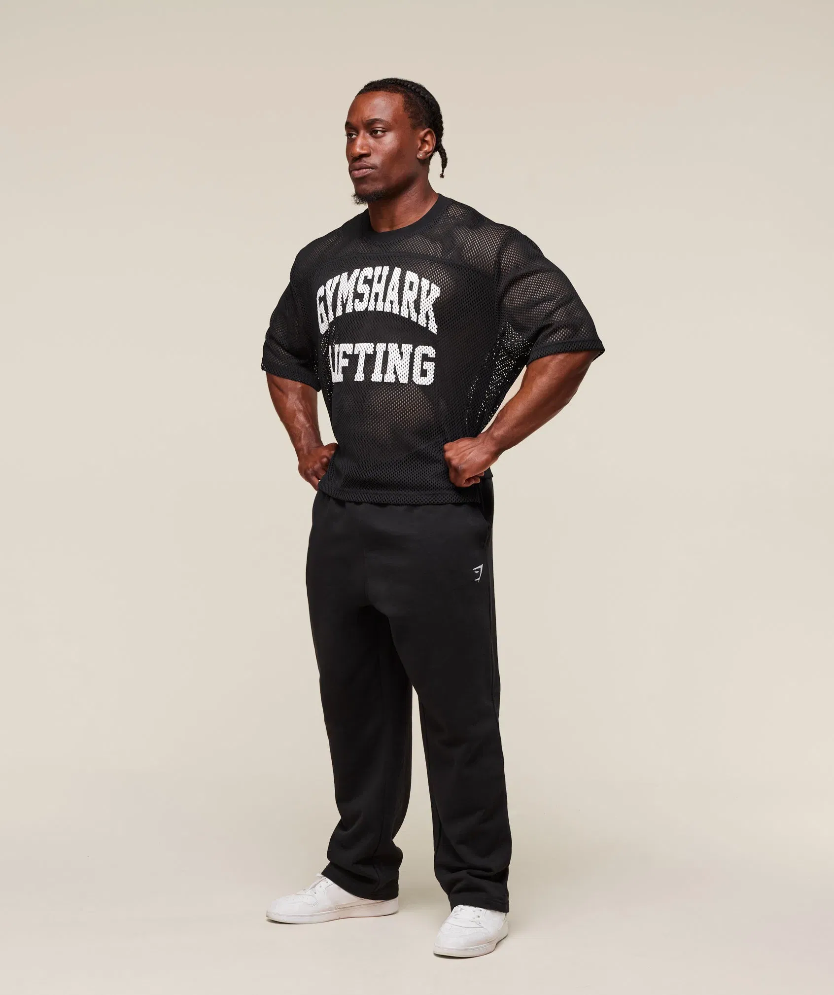 Gymshark Mesh Oversized T-Shirt - Black