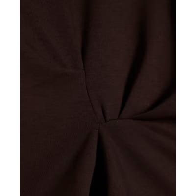Brown Premium Short Sleeve Tuck Side Top