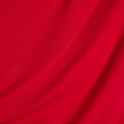 Red Stretch Draped Midi Dress