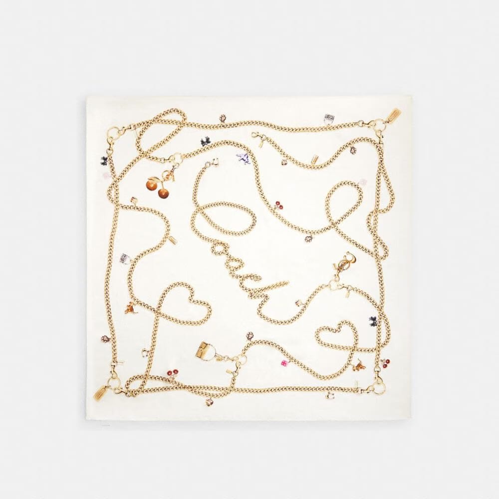 Charms Print Silk Square Scarf