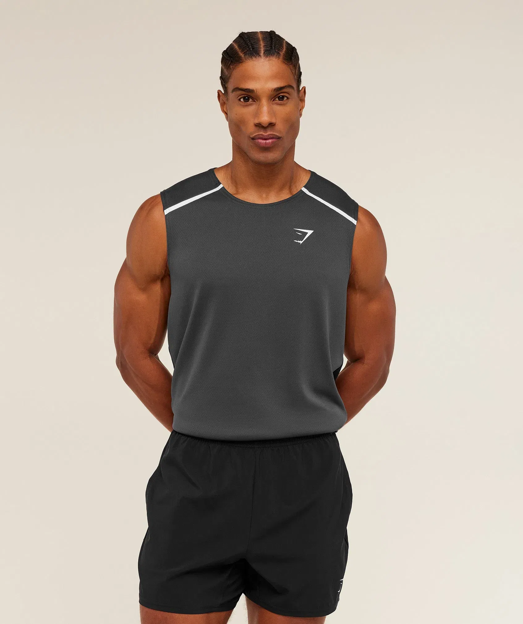 Gymshark Arrival Contrast Tank - GS Onyx Grey/GS Black