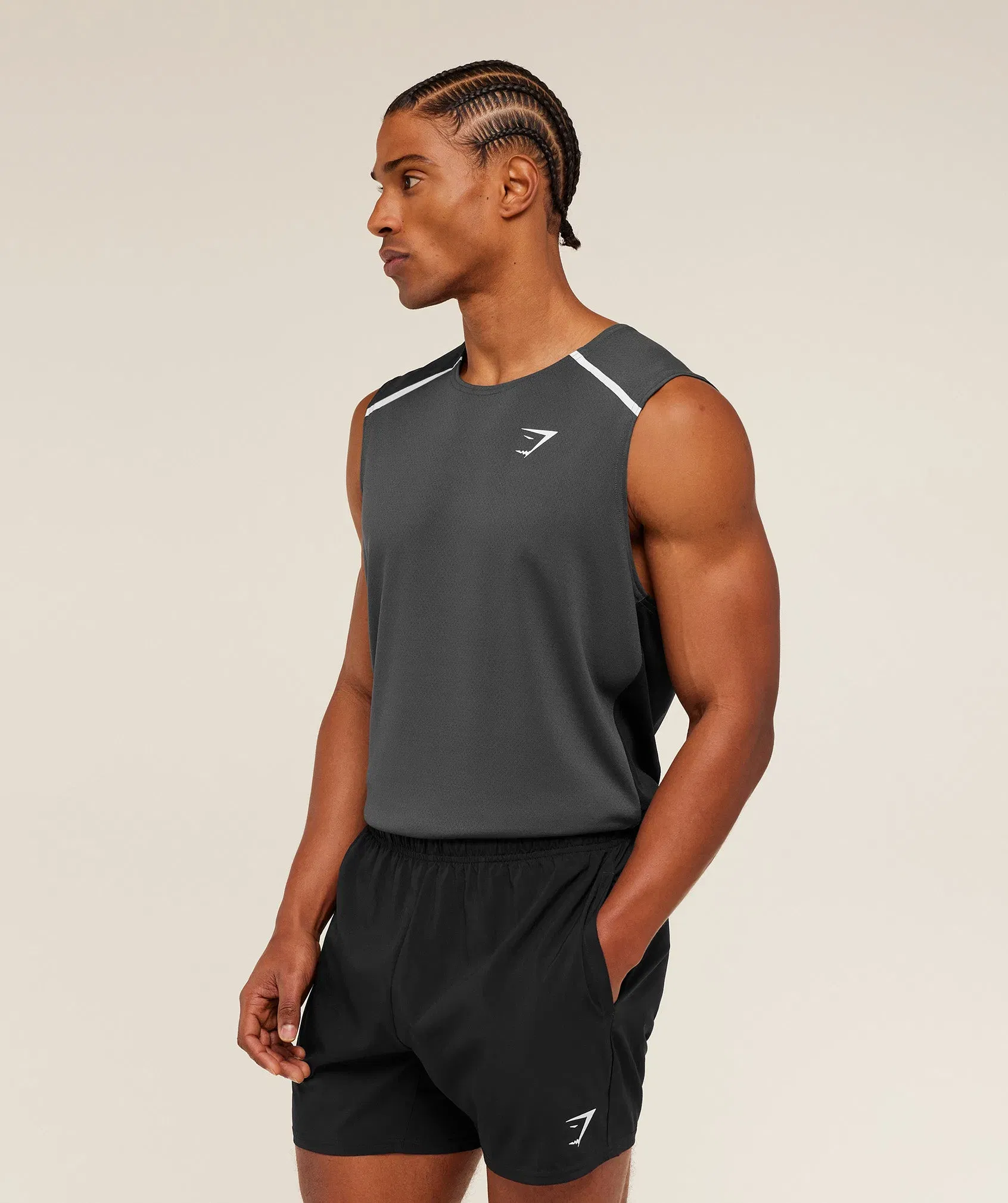 Gymshark Arrival Contrast Tank - GS Onyx Grey/GS Black