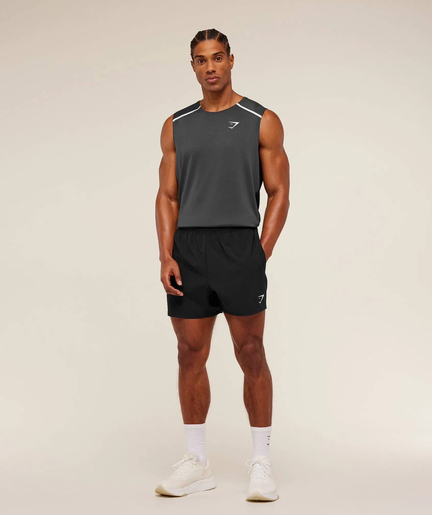 Gymshark Arrival Contrast Tank - GS Onyx Grey/GS Black