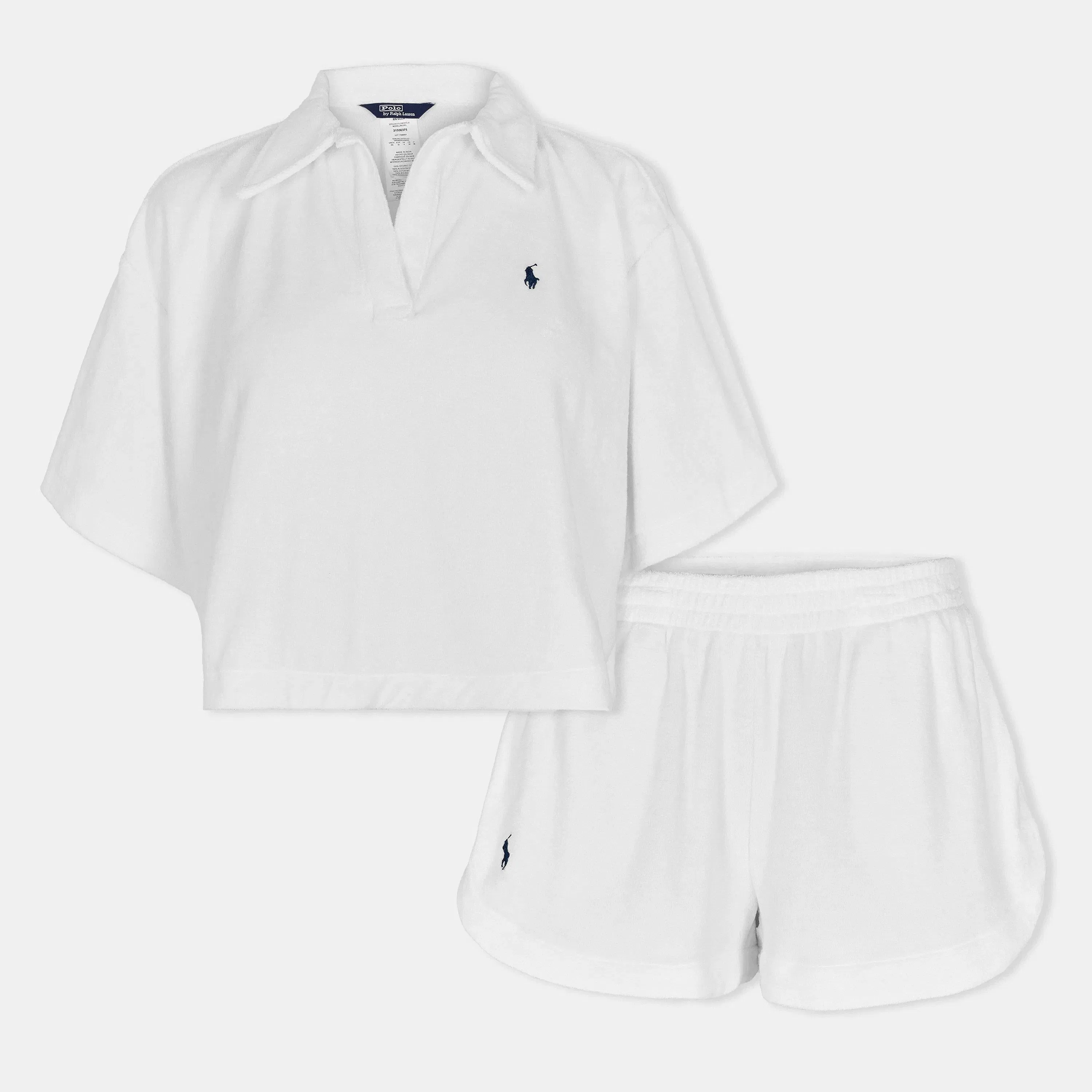 Shirred Metal Ring Front Beach Shorts