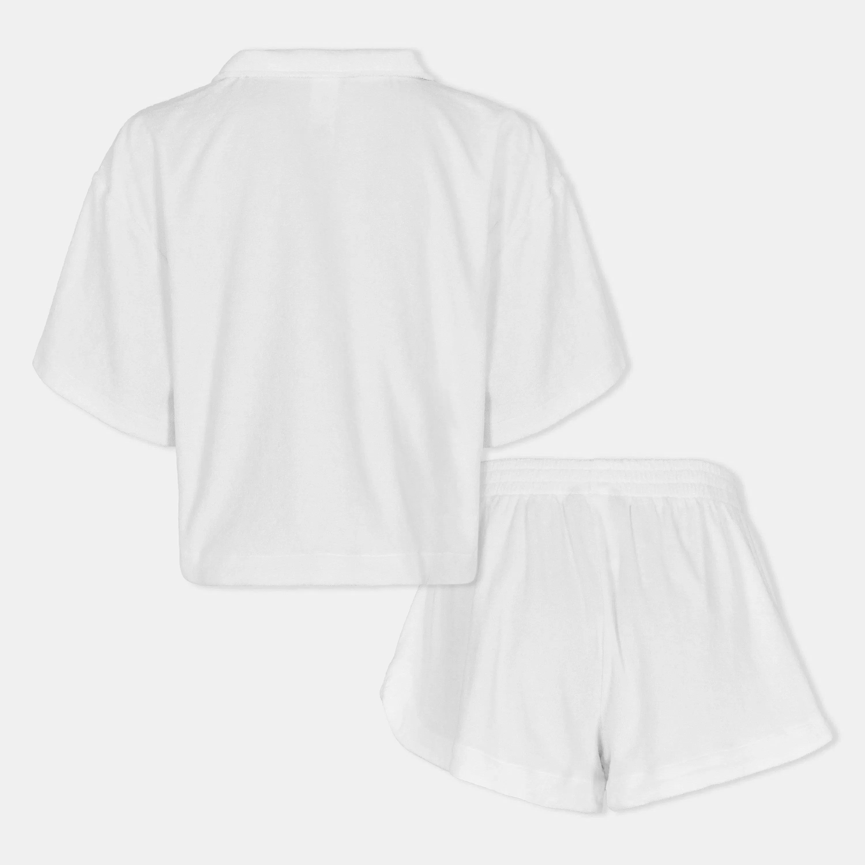 Shirred Metal Ring Front Beach Shorts