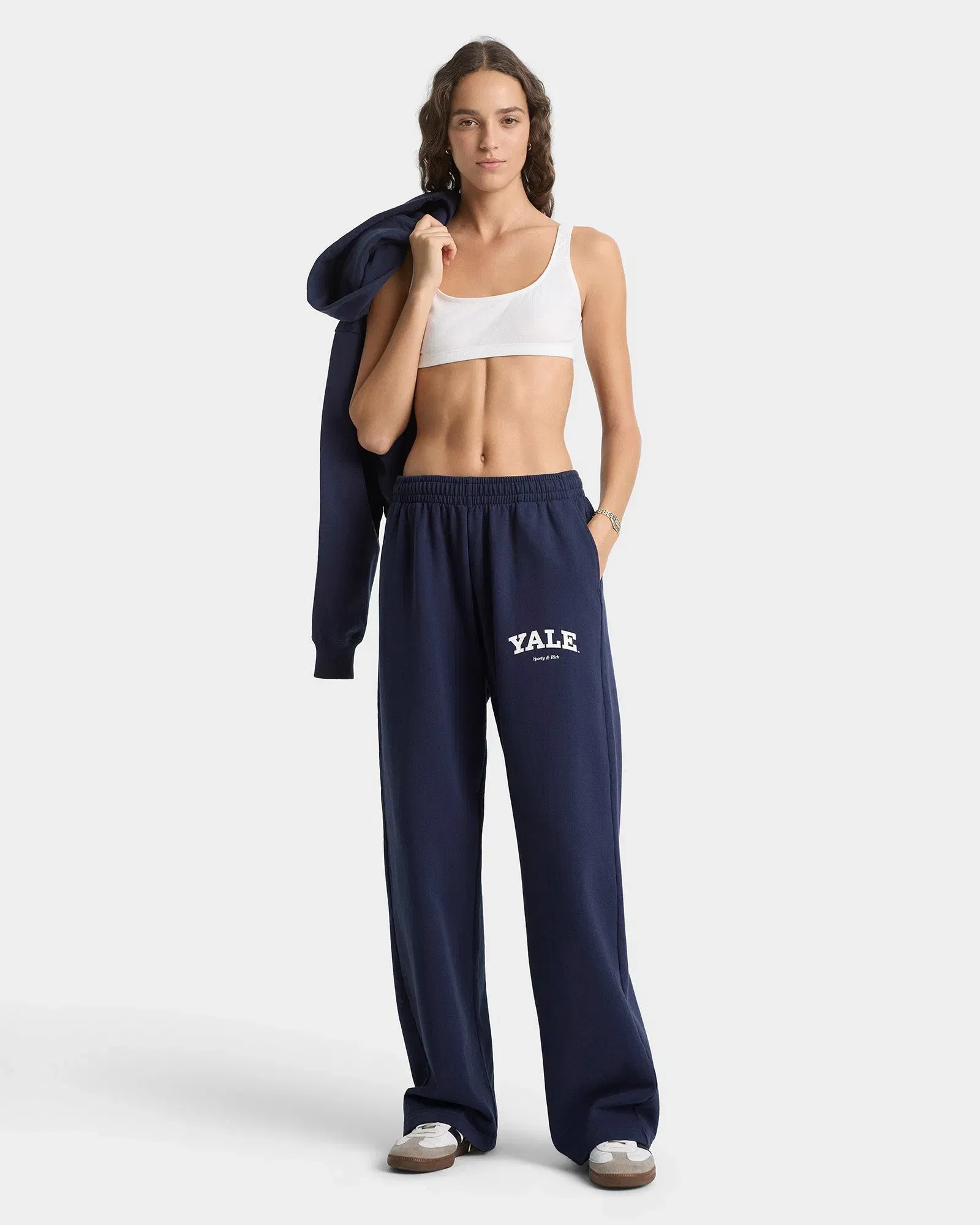 Yale Classic Wide Sweatpant - Navy/White