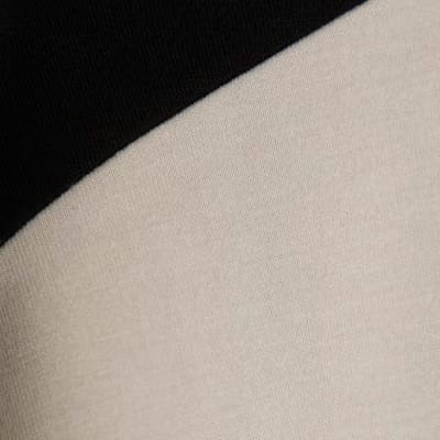 Cream Short Sleeve Colour Block High Neck Top