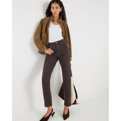 Brown Mid Rise Mom Sculpt Jeans