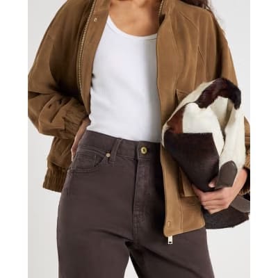 Brown Mid Rise Mom Sculpt Jeans
