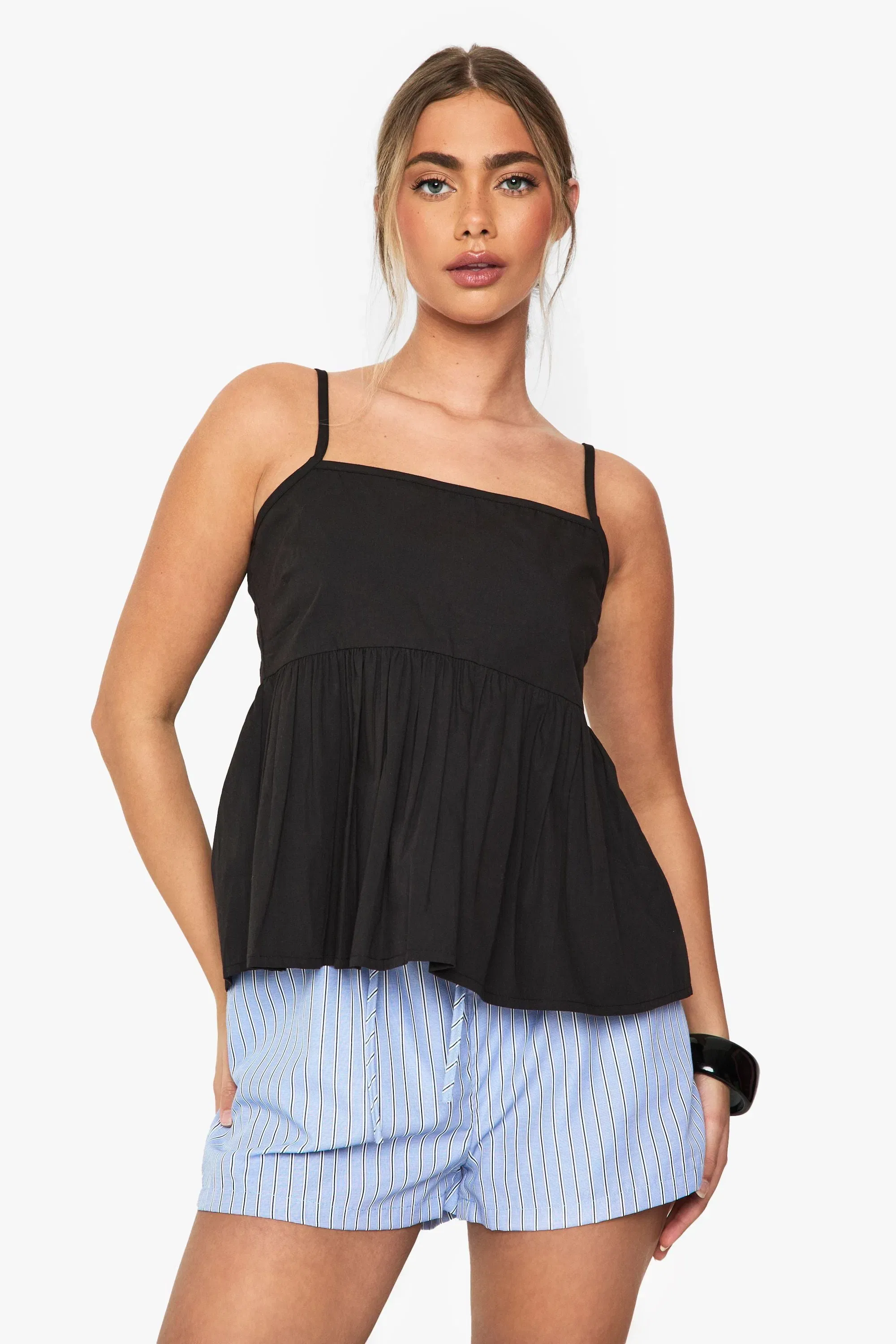 Cotton Poplin Peplum Cami