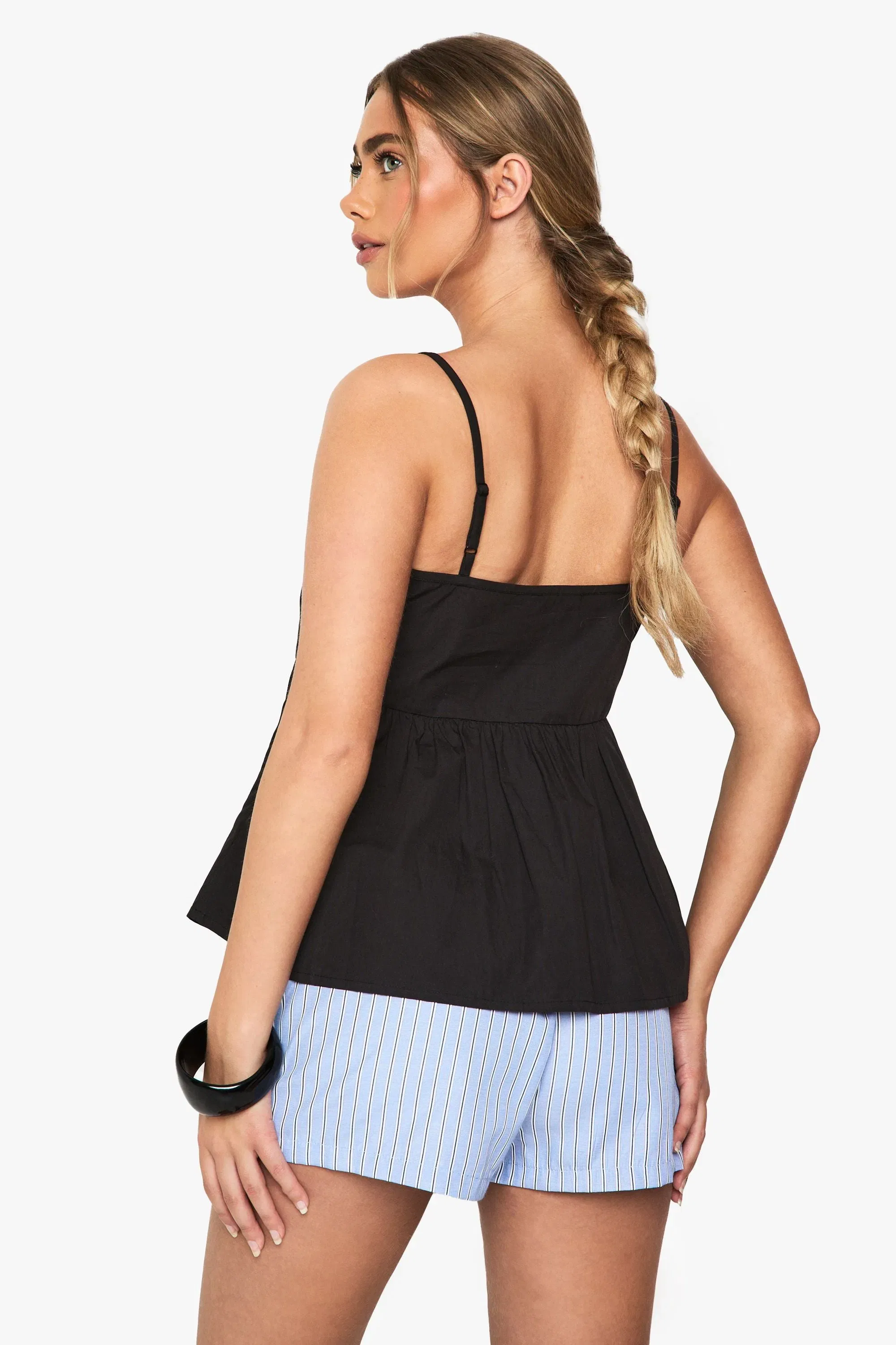 Cotton Poplin Peplum Cami