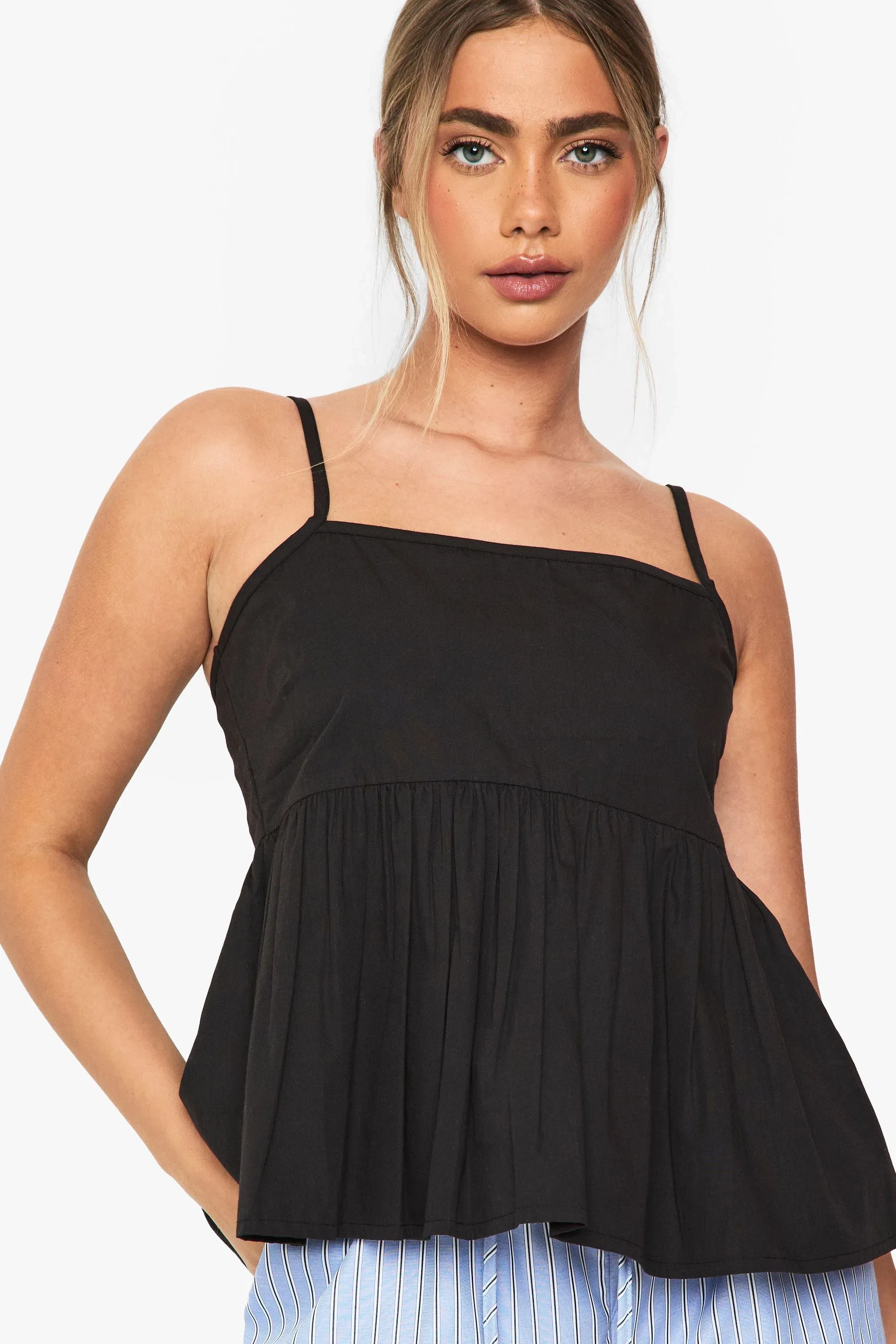 Cotton Poplin Peplum Cami