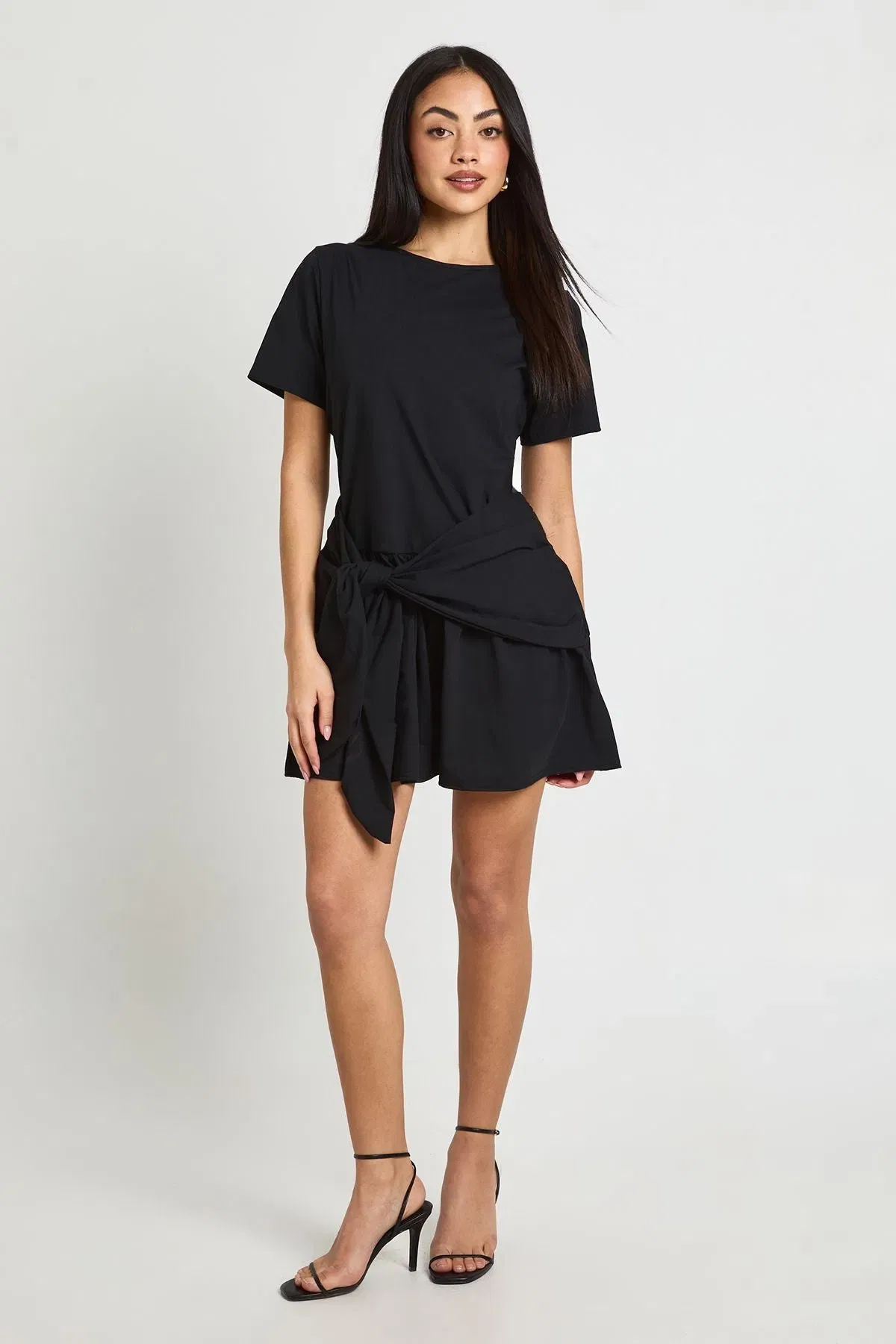 Tie Waist Long Sleeve Smock Dress