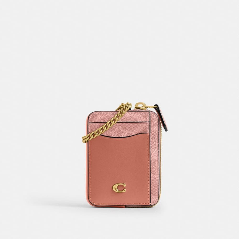 Essential Chain Card Case In Signature Canvas