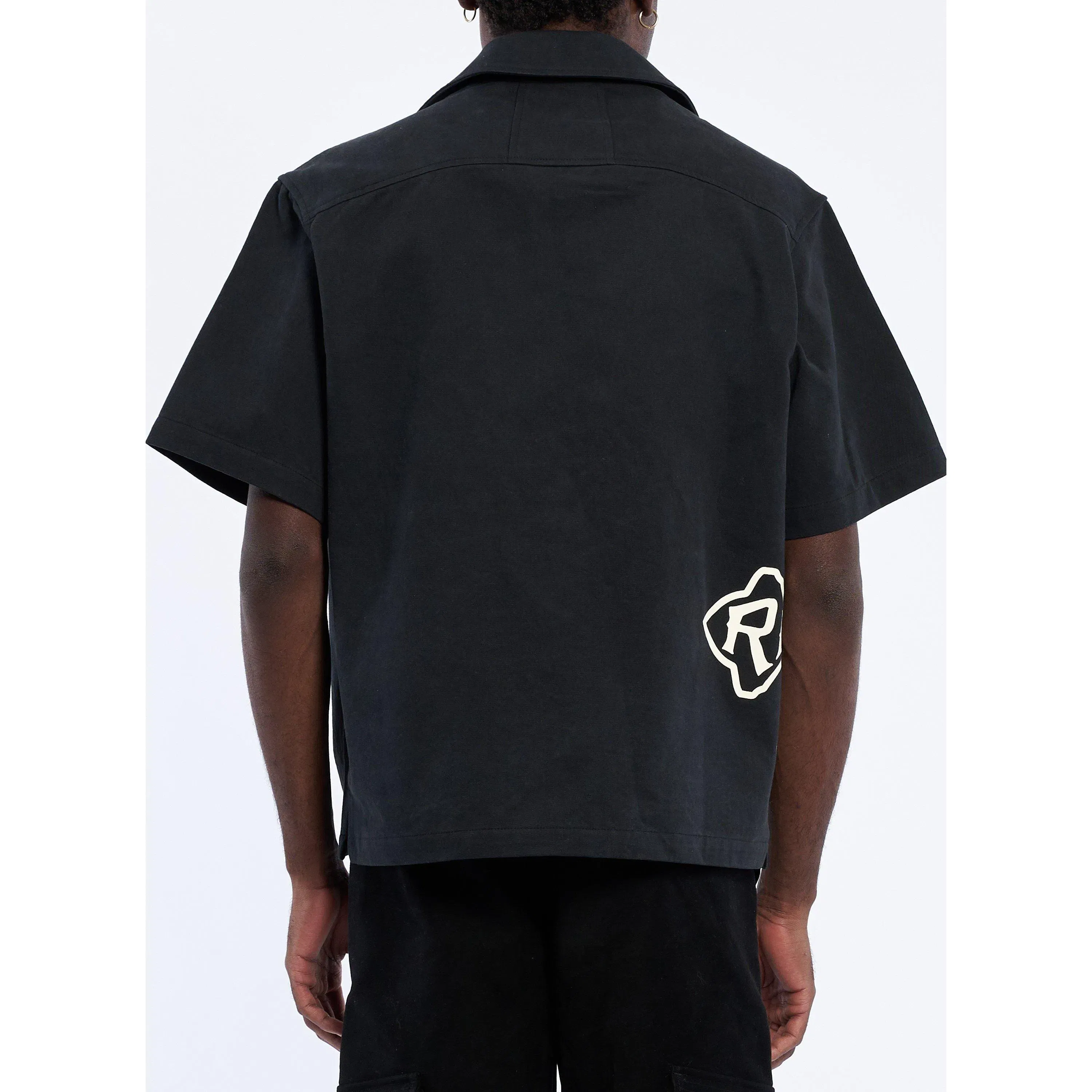 Cross Logo Short-Sleeve Patterned Shirt