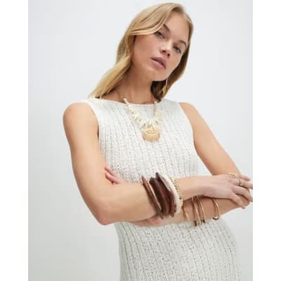 White Asymmetric Midi Dress