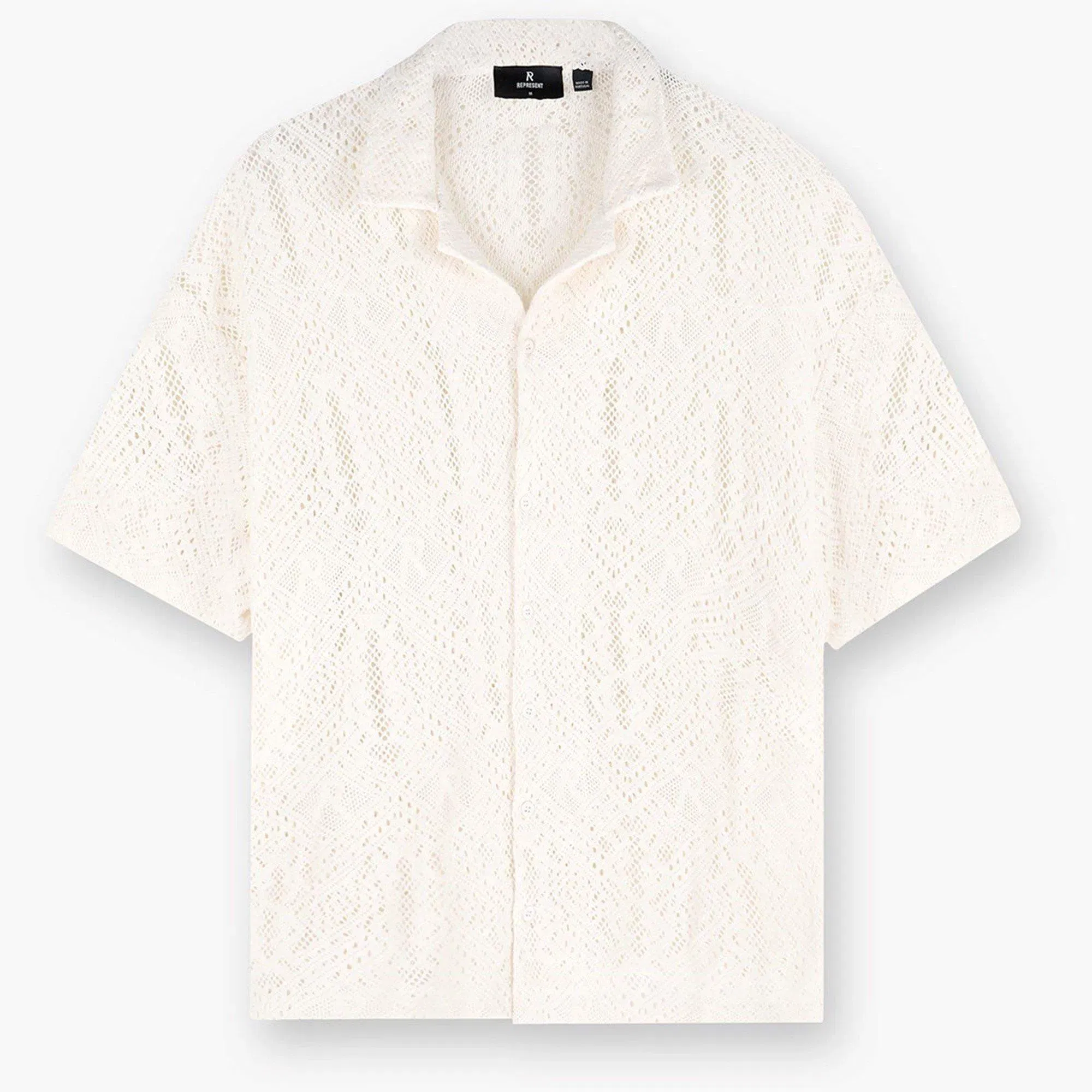 Rep All Over Crochet Cotton Short Sleeve Shirt