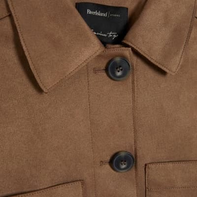 Beige Faux Suede Overshirt