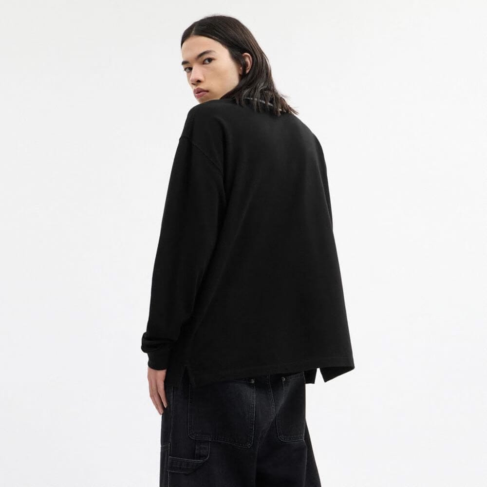 Signature Trim Long Sleeve Polo In Regenerative Cotton