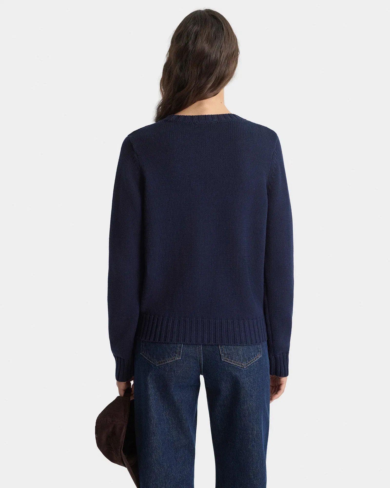 Horse Knitted Sweater - Navy