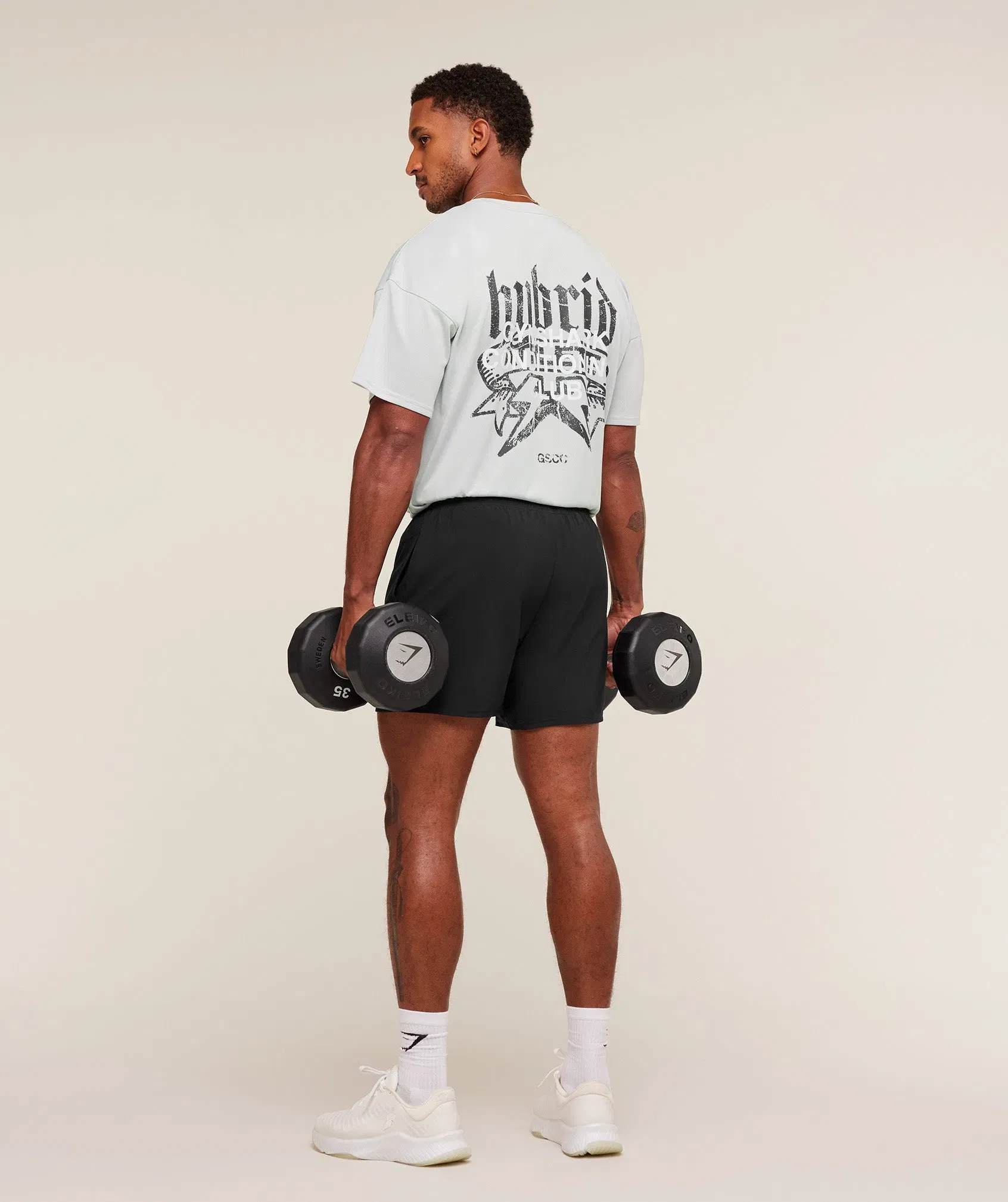 Gymshark Hybrid Graphic T-Shirt - Light Grey