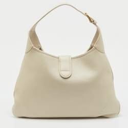 Gucci White Leather Double G Large Aphrodite Shoulder Bag