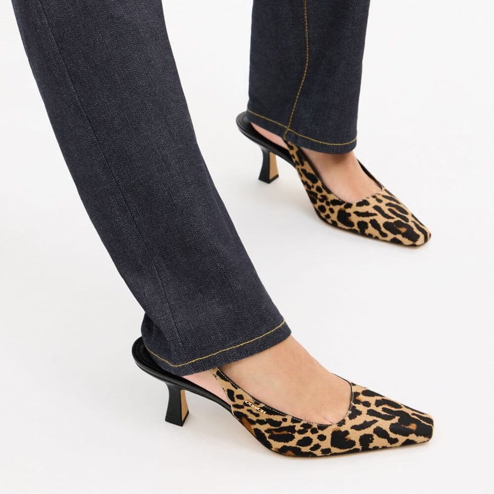 Slingback Heel With Leopard Print
