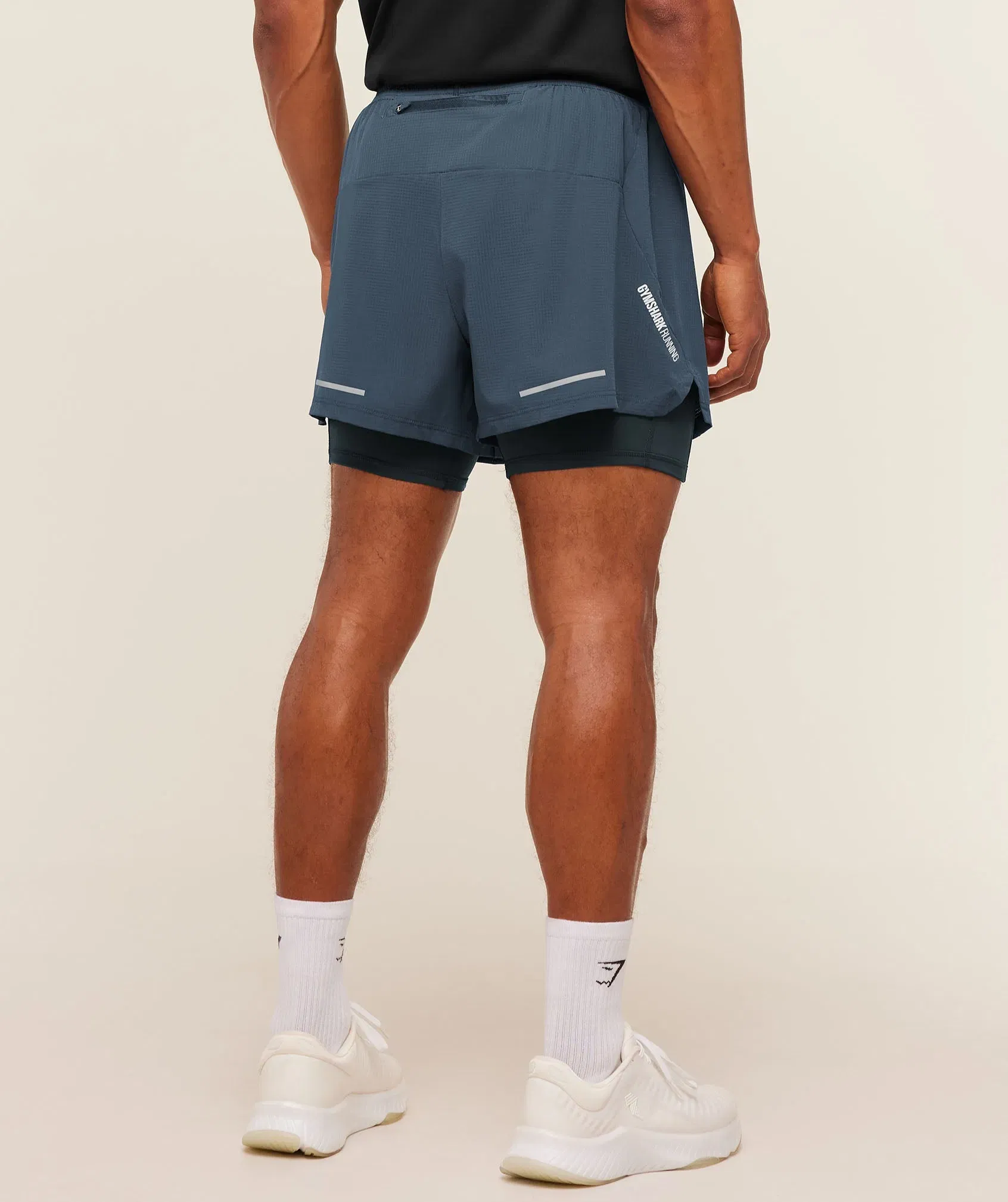Gymshark Running 4" 2in1 Shorts - GS Stealth Blue/GS Deep Petrol Blue
