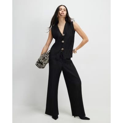 Black Plisse Waistcoat