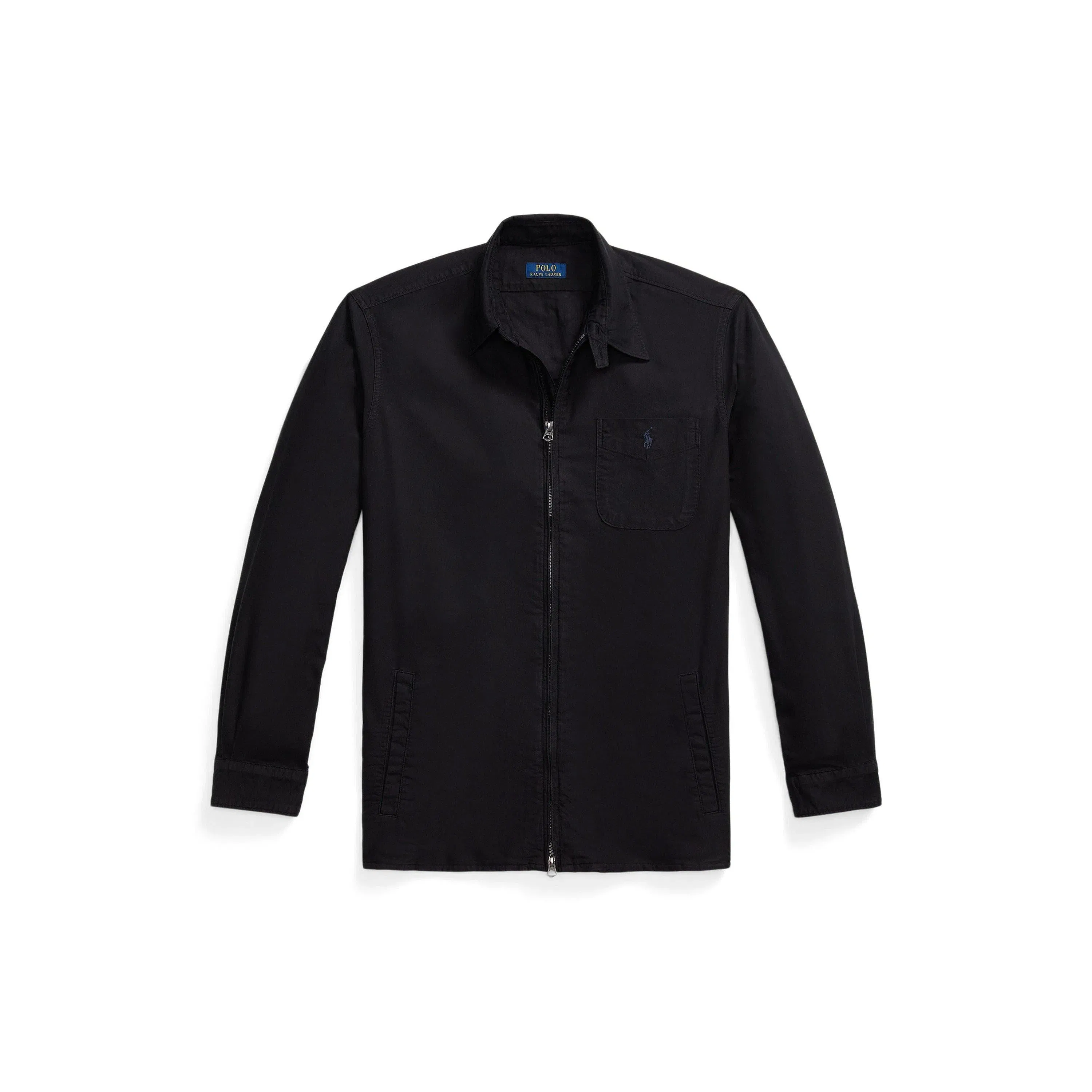Garment Dye Cotton Long Sleeve Full Zip Overshirt