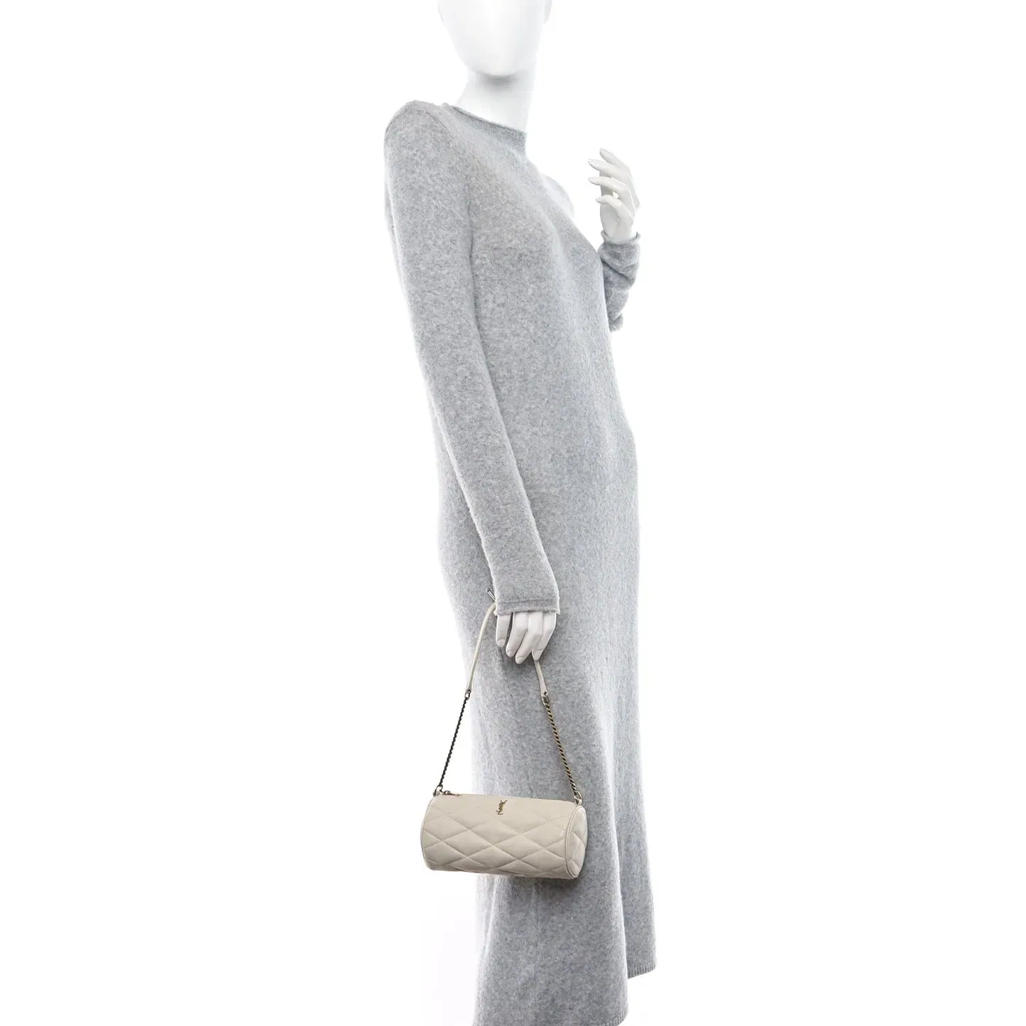 Lambskin Monogram Mini Sade Tube Bag Vintage White