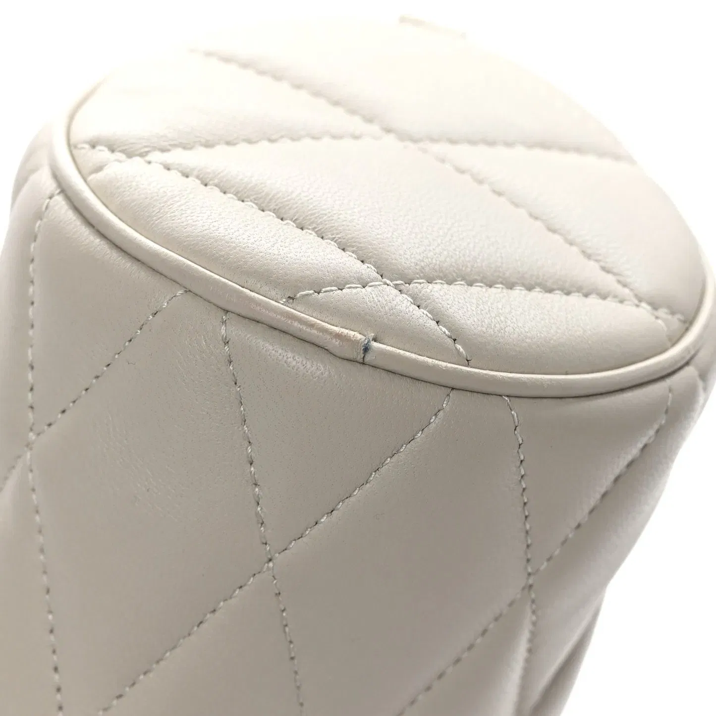 Lambskin Monogram Mini Sade Tube Bag Vintage White