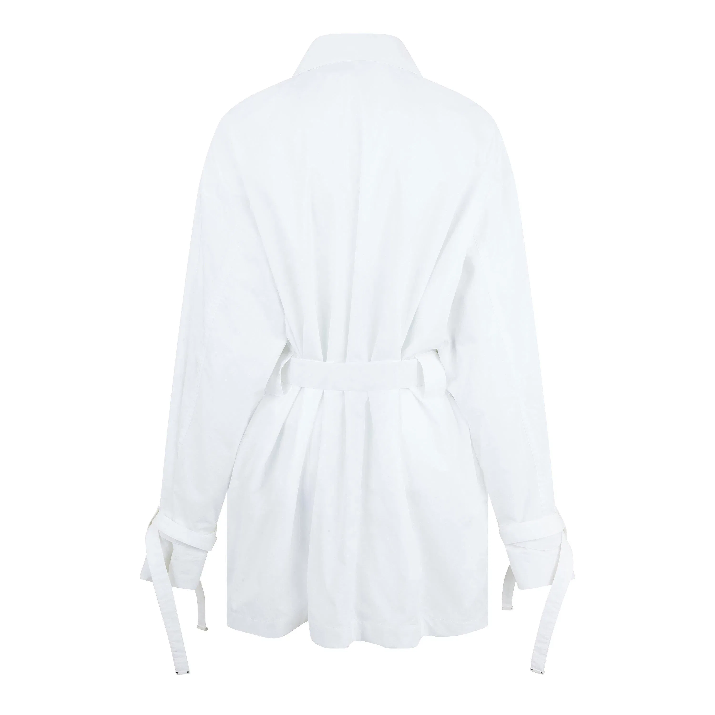 Short-Sleeve Cargo Shirt Dress, Poplin Fabric
