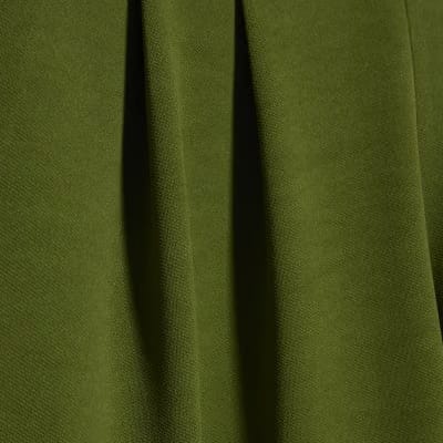 Khaki Balloon Leg Pleated Trousers