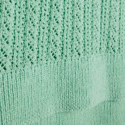 Green Crochet Knit Vest Top