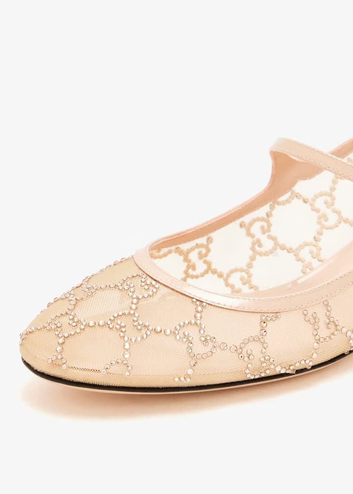GG crystal ballet flats
