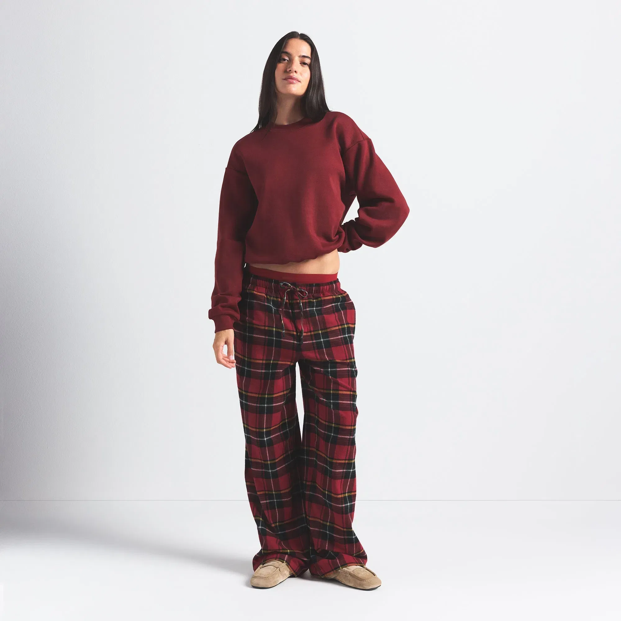 COTTON FLEECE CLASSIC CREWNECK | MERLOT