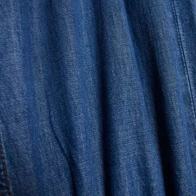 Blue Pull On Elasticated Cuffed Denim Joggers