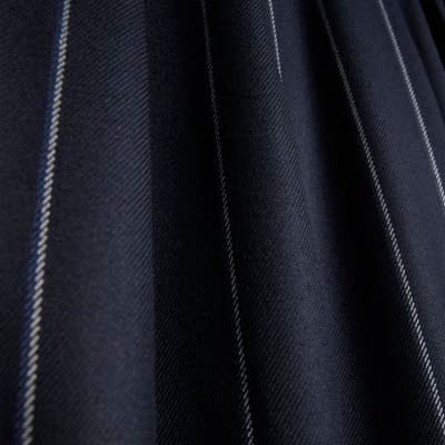 Navy pinstripe wide leg trousers