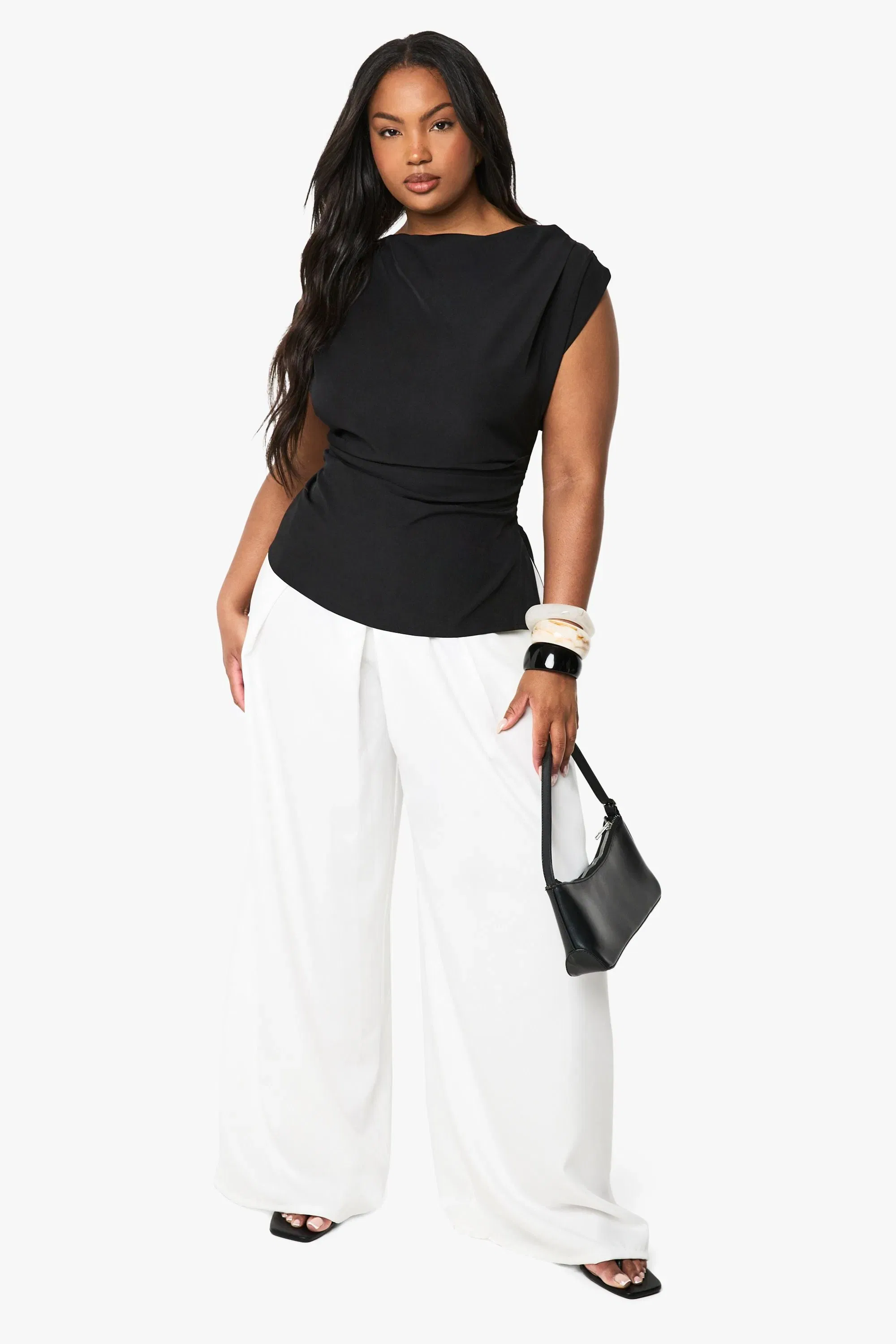 Plus Cowl Front Asymetric Top