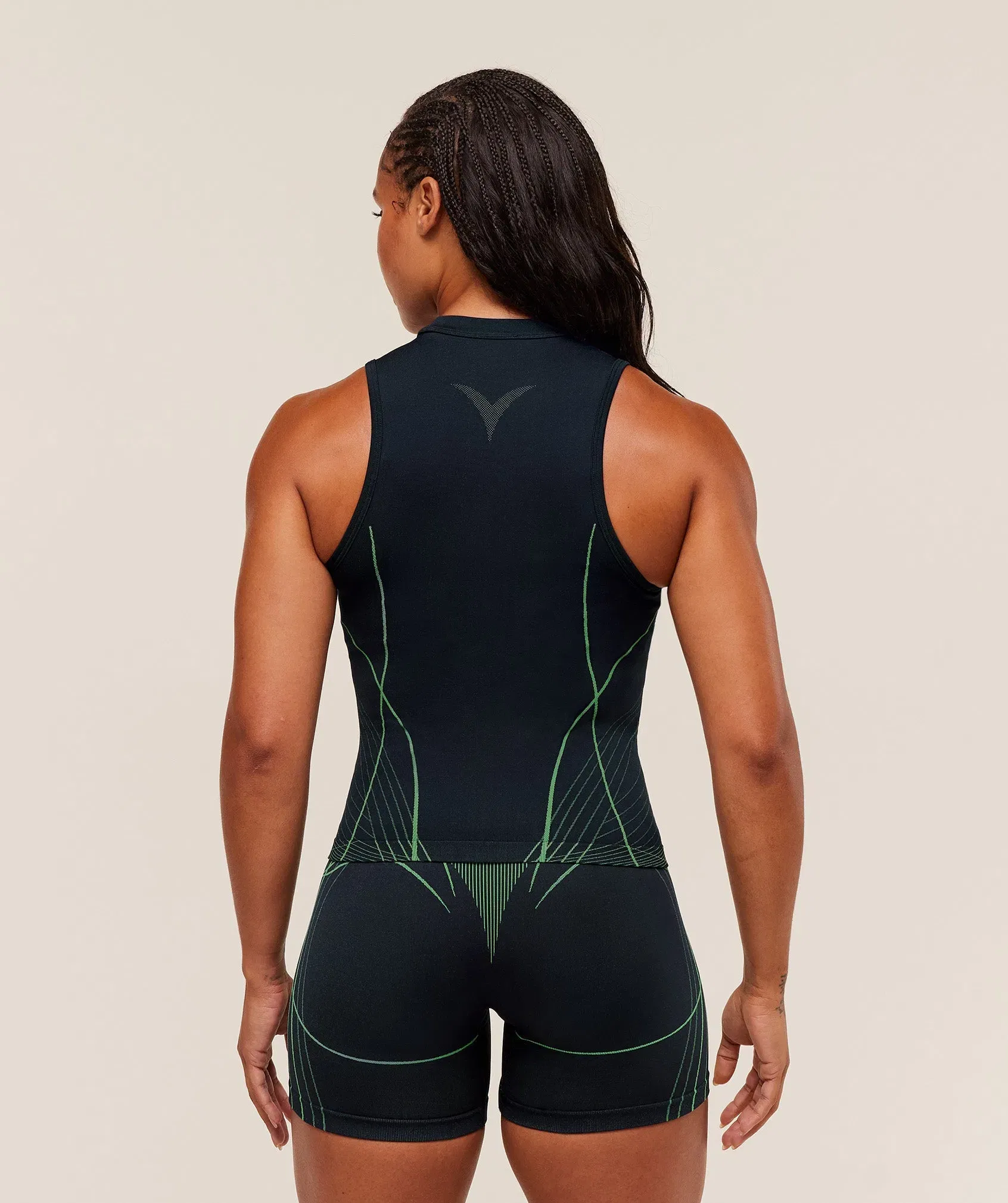 Gymshark Apex Seamless Tank - Heavy Blue/Active Green