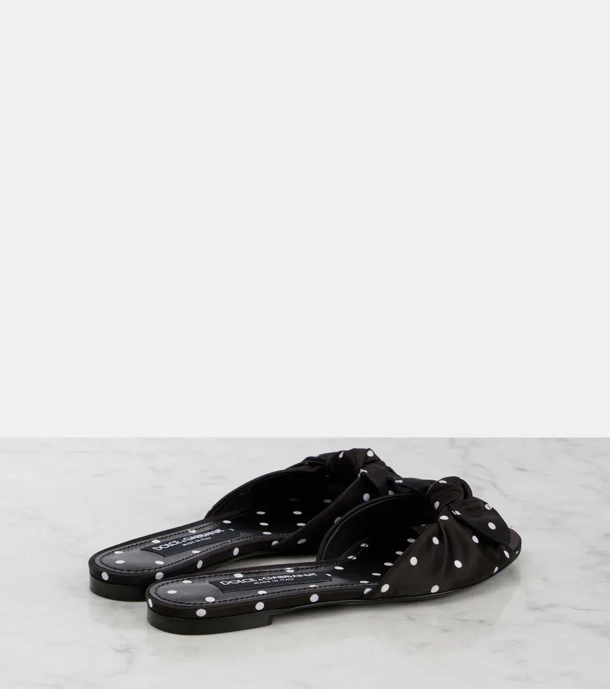 Dolce&Gabbana Polka-dot satin mules