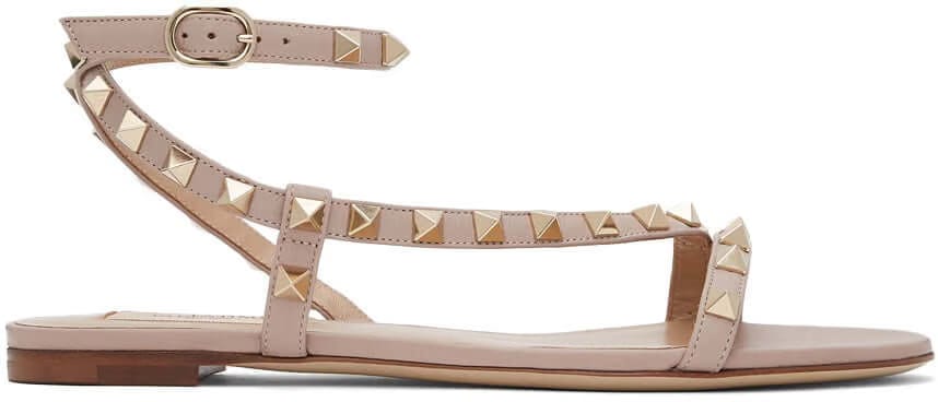 Valentino Garavani Pink Rockstud Swirl Sandals