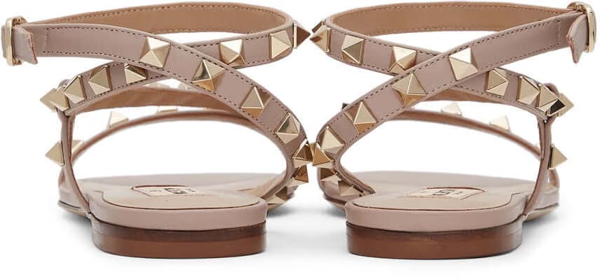Valentino Garavani Pink Rockstud Swirl Sandals