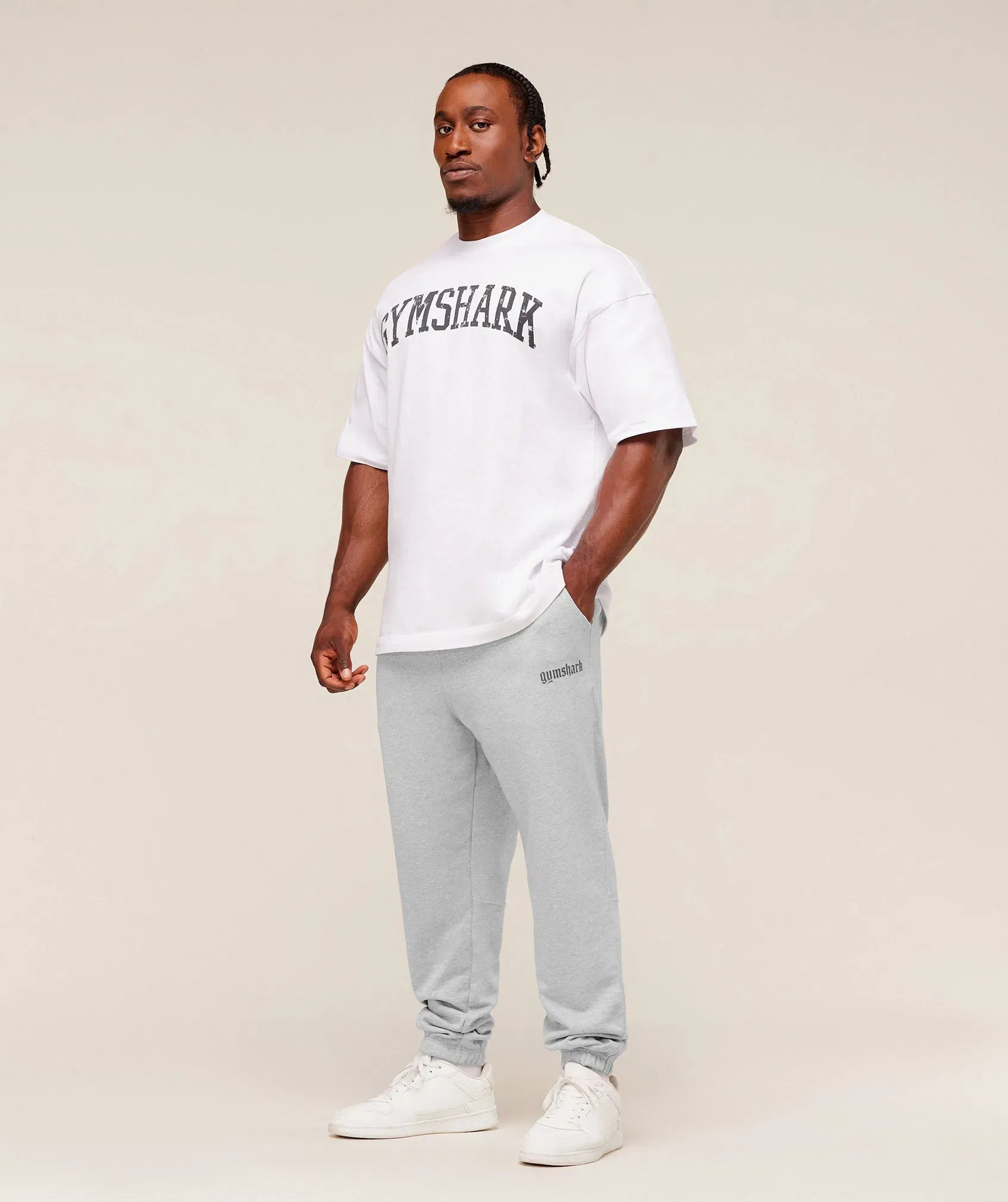 Gymshark Olde English Joggers - Soft Grey Marl