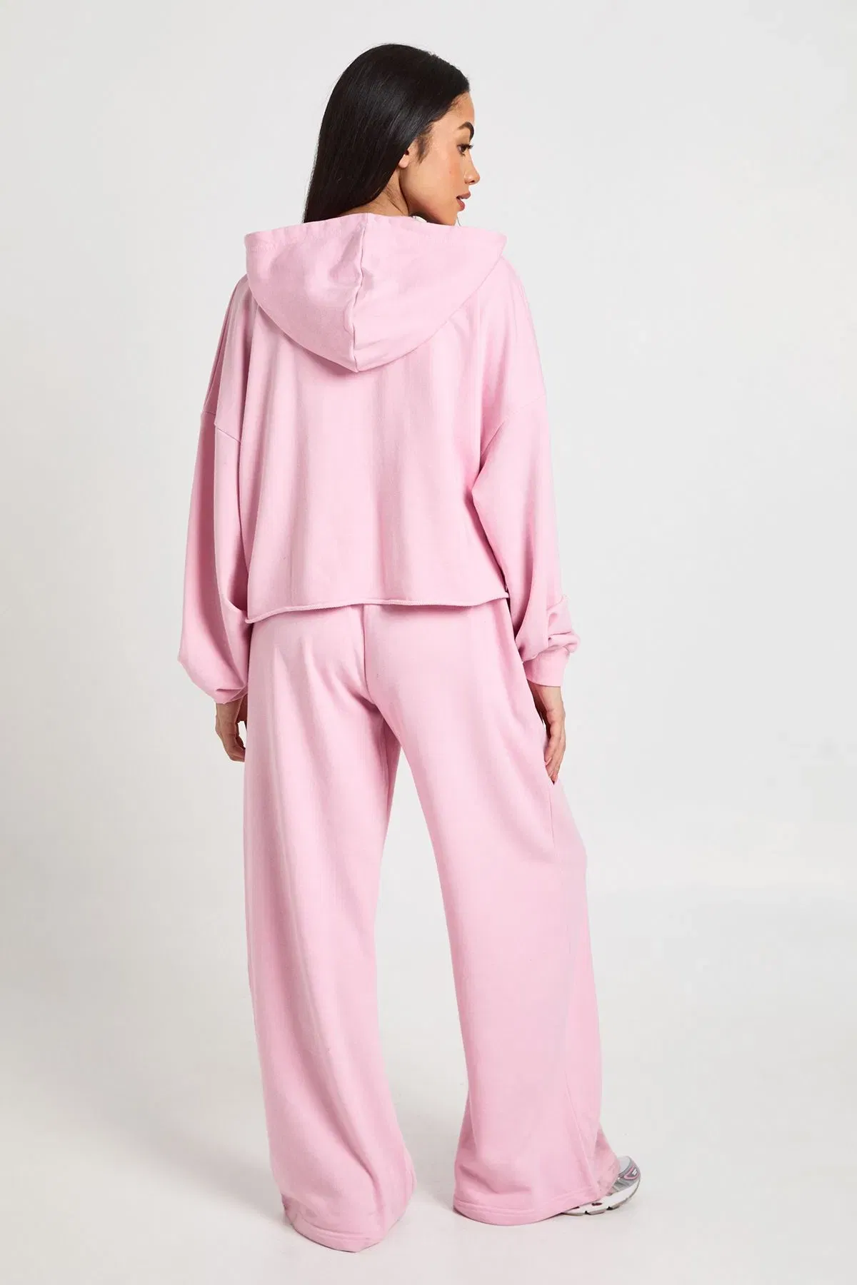 Washed Distressed Hem Straight Leg Tracksuit