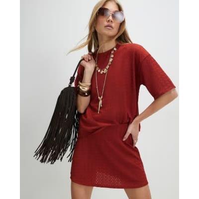 Orange T-Shirt And Skort Set