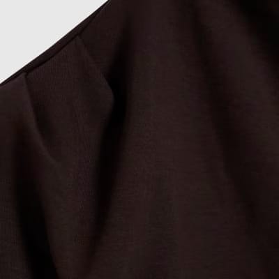 Brown Premium Short Sleeve Gathered Side Top