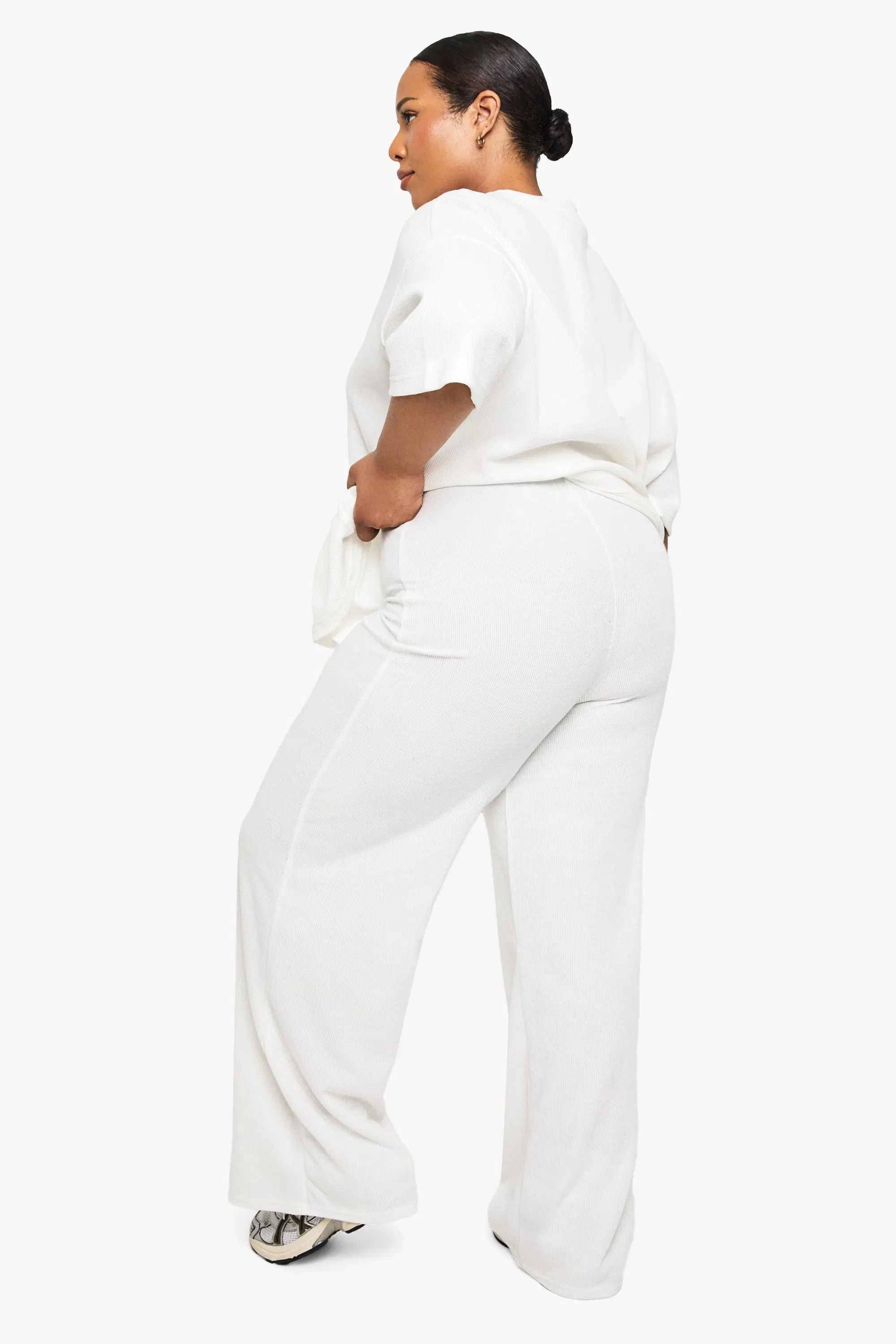 Plus Knitted Wide Leg Trousers