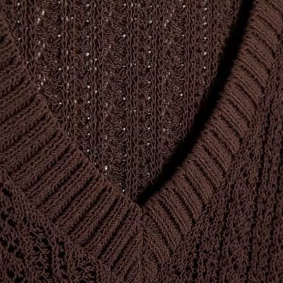 Brown Crochet Knit Vest Top
